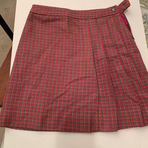Brooks Brothers red plaid pleated skirt